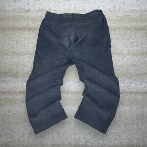 Vintage 90s Farah Corduroy Pants 42x30 Baggy Wide Leg Fit Dark Grey Flat Front